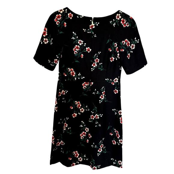Draper James Navy Floral V-Neck Dress Short Sleeves Women's Size 2 - Picture 3 of 5